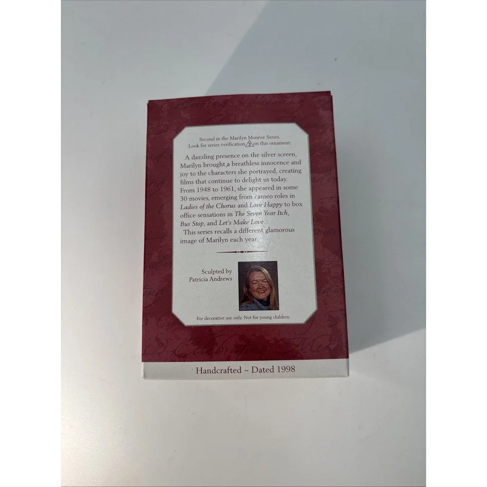 Christmas Ornament Marilyn Monroe‎ Hallmark Keepsake Collector Series 1998